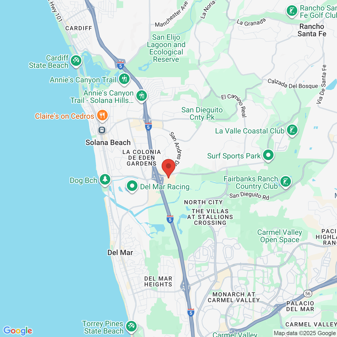 Google map image of our location in 2673 Via De La Valle Del Mar, CA